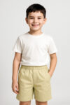 Short garçon beige décontracté élastique