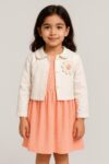 Robe fille fleurie avec veste blanche