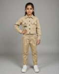 Veste et pantalon beige fille chic