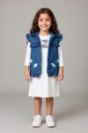 Ensemble Robe Coton Doux & Gilet en Denim