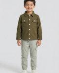 مجموعة للأولاد: سترة بقميص أوليف وبنطال كارجو