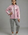 Veste rose brillante pour fille avec motif cœur