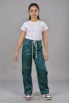 Pantalon garçon cargo vert chic