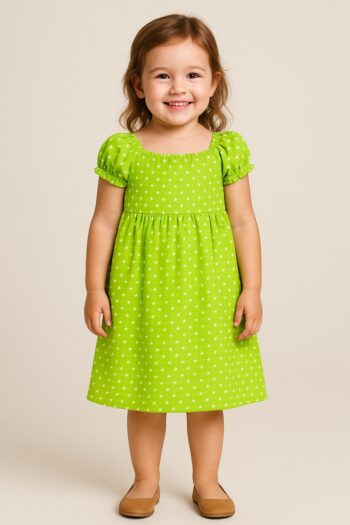 Robe longue imprimée étoiles pistache