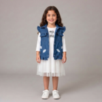 Ensemble Robe Coton Doux & Gilet en Denim
