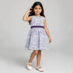Robe de cérémonie fille mauve à fleurs