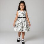 robe fleuri noir gris-1