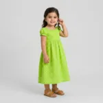 Robe longue imprimée étoiles pistache