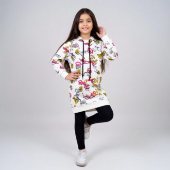 Robe sweat fille imprimée – Coton montoni style sporty cool