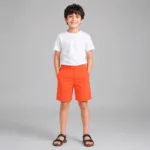 Short garçon orange décontracté